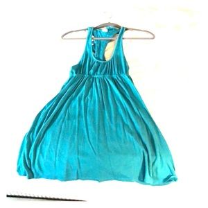 Teal razor back mini sun dress